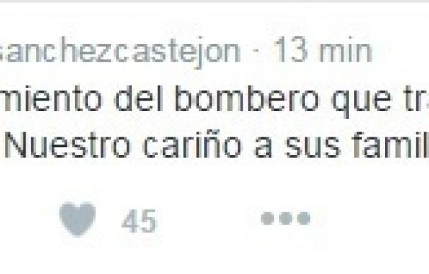 Pedro Sánchez (PSOE) expresa sus condolencias en Twitter por el bombero fallecido en Oviedo