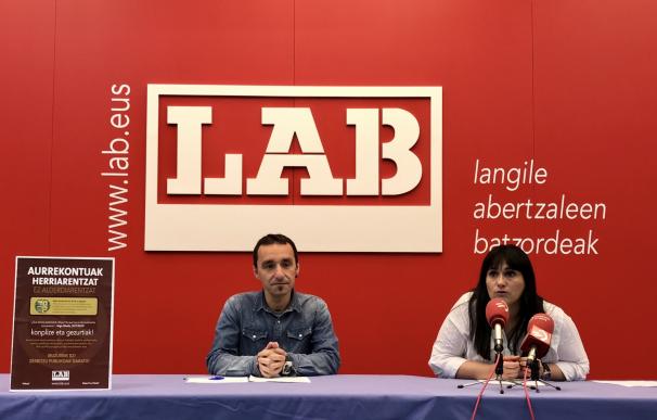LAB acusa a PNV de "debilitar" los servicios públicos vascos con su acuerdo presupuestario con el PP