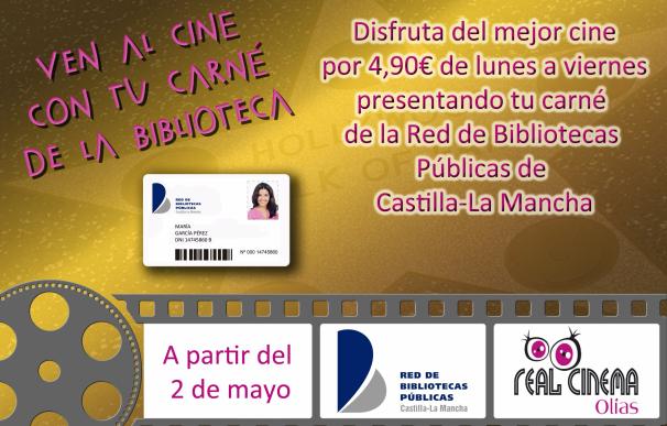 Los titulares del carné de la Red de Bibliotecas de Castilla-La Mancha podrán ir al cine de Olías del Rey por 4,90 euros