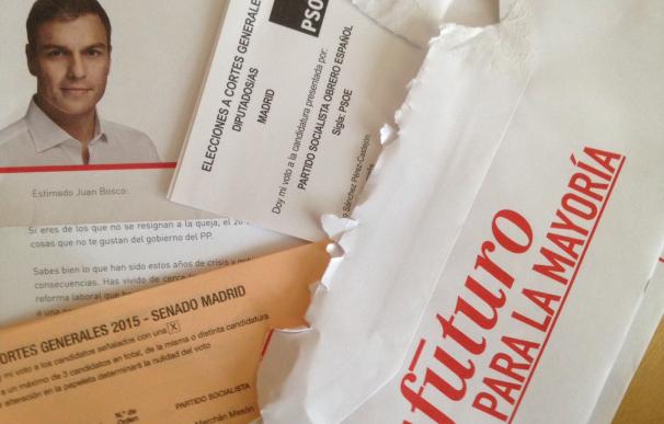 La propaganda electoral del PSOE y de otros partidos llega a los hogares por envío postal