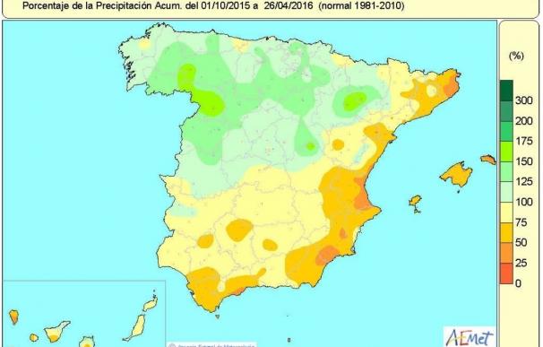El balance de lluvias deja atrás el déficit y supera en un 2% el nivel normal de precipitación en el conjunto de España