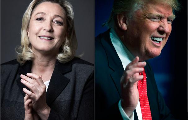 Marine Le Pen y Donald Trump, dos personajes controvertidos (Fotos: AFP)