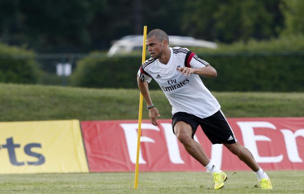 Pepe, durante un entrenamiento con el Real Madrid