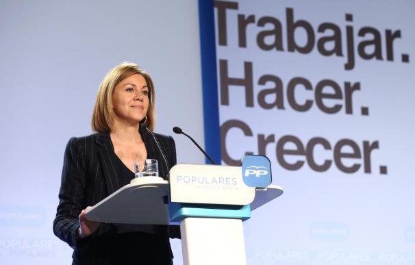 La secretaria general del PP y presidenta de la formación en Castilla-La Mancha, María Dolores de Cospedal, en Toledo.