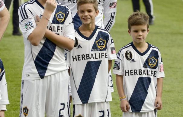 Beckham, con sus tres hijos