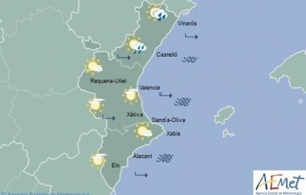 Alerta amarilla por lluvias localmente fuertes en el litoral norte de Castellón