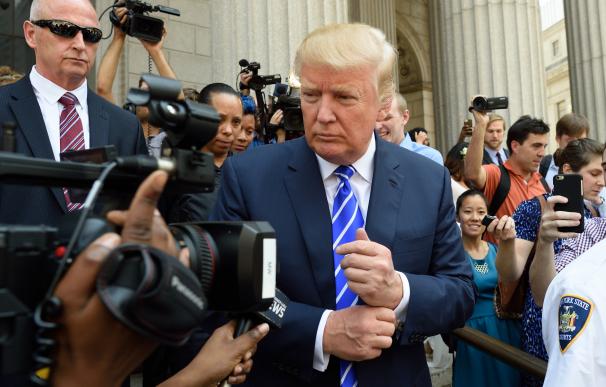 US presidential candidate Donald Trump exits New Y