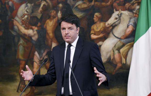 Italian Prime Minister Matteo Renzi attends a join
