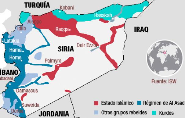 Así se reparten las diferentes fuerzas el control de Siria