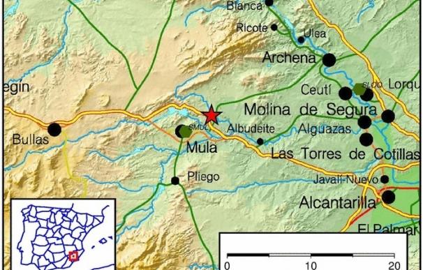 Mula registra un terremoto de magnitud 1,9