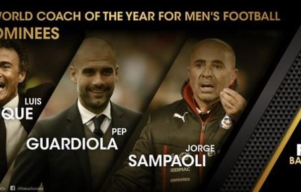 Luis Enrique, Pep Guardiola y Sampaoli, finalistas a mejor entrenador del año / FIFA.