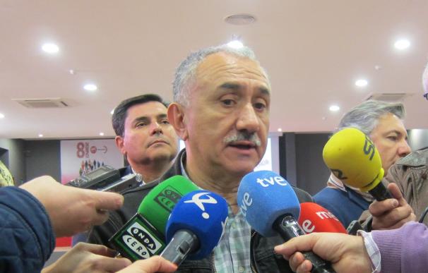 Pepe Álvarez (UGT) pide compromiso a los líderes políticos ante "la necesidad" de un Gobierno "de cambio"