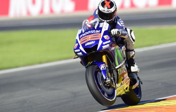 Movistar Yamaha's Spanish rider Jorge Lorenzo ride