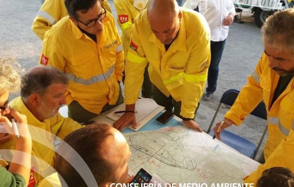 Hasta 550 efectivos y 21 medios aéreos trabajan en el incendio originado en Moguer