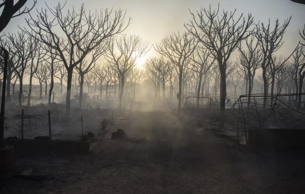 Hasta 80 bomberos forestales del Infoca seguirán durante la noche combatiendo el incendio de Moguer