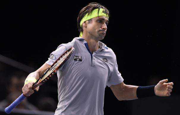 Spain's David Ferrer reacts during his semi-final