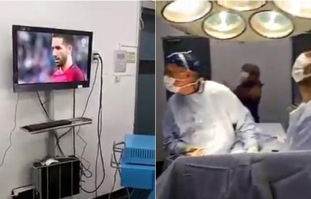 Dos cirujanos paran una operación para ver los penaltis de Chile y Portugal