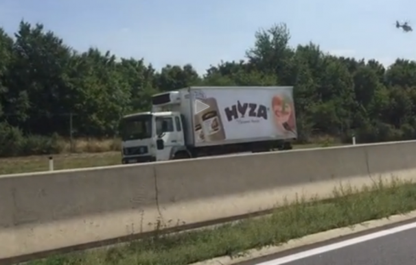 Imagen del camión con inmigrantes hallado esta semana en Austria