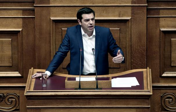 El primer ministro de Grecia, Alexis Tsipras, ante el Parlamento heleno