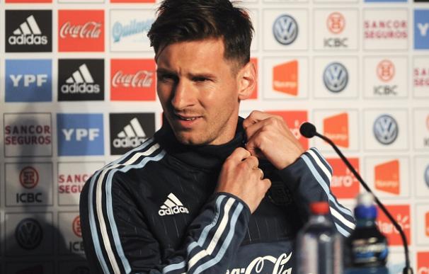 Messi, en rueda de prensa con la selección argentina