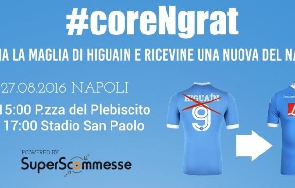 Una casa de apuestas cambiará la camiseta de Higuaín por una nueva equipación del Nápoles