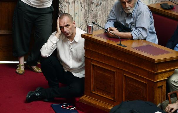 El ministro de Finanzas de Syriza, Yanis Varoufakis, en el parlamento de Grecia