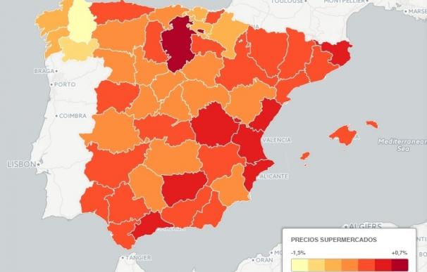 Galicia, la región donde la compra del supermercado es más barata, mientras que Asturias es la más cara