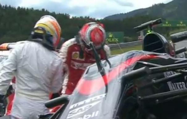 Accidente entre Alonso y Raikkonen