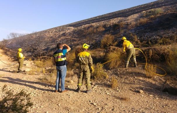 Efectivos del Plan Infomur controlan el incendio forestal declarado en Calasparra