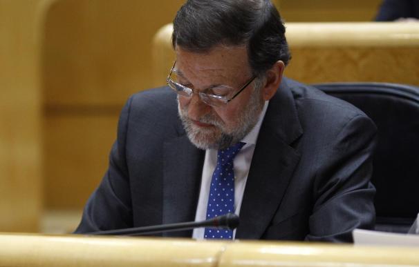 Rajoy, en una sesión de control en el Senado.