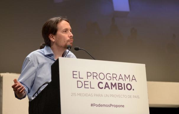 El líder de Podemos, Pablo Iglesias, ayer, en la presentación del programa.