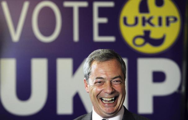 El líder de Ukip, Nigel Farage, antes de las elecciones