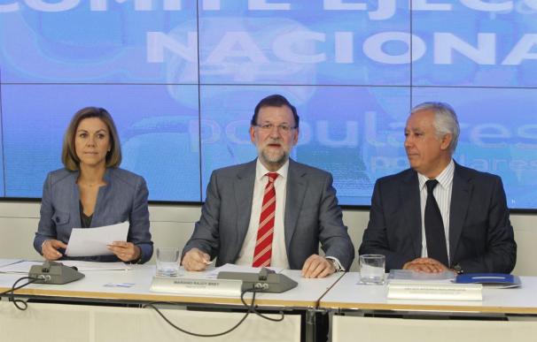 El presidente del Gobierno, Mariano Rajoy, en la reunión de su Ejecutiva.