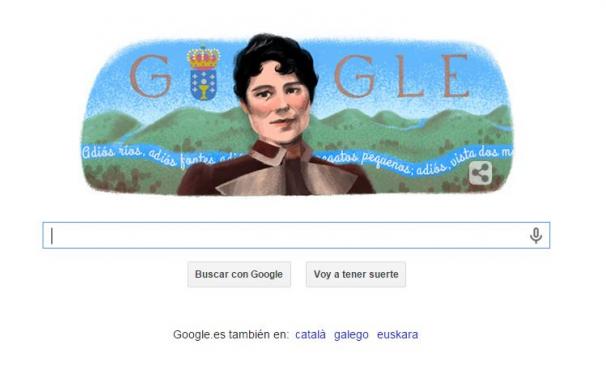 Google celebra con un doodle el 178 aniversario del nacimiento de Rosalia de castro
