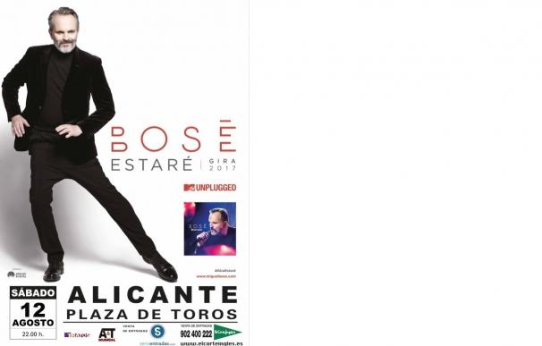 Miguel Bosé llevará su gira 'Estaré 2017' a la plaza de Toros de Alicante el 12 de agosto