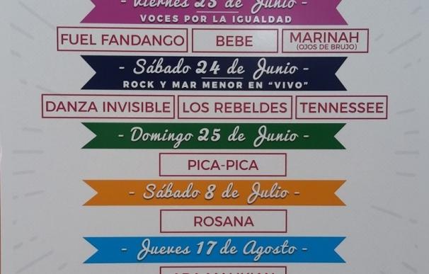 Cartel de lujo para las noches de verano en el Parque Torres con Perales, Fandango, Bebe o Jarabe de Palo