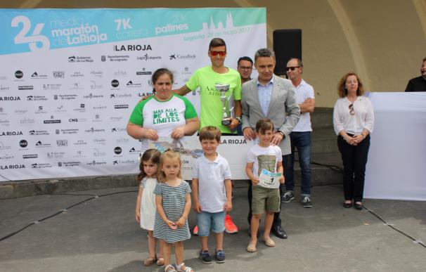 Camilo Santiago y Elena Loyo, ganadores de la XXVI Media Maratón de La Rioja