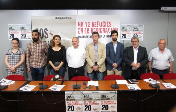 Partidos, sindicatos, ONG y colectivos sociales llaman a movilizarse el día 20 en favor de la acogida de refugiados