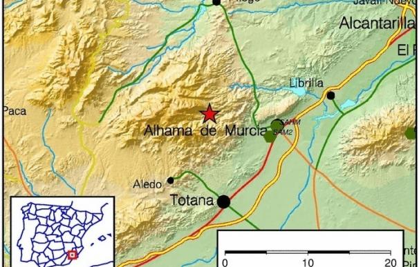 Alhama de Murcia y Pliego registran sendos terremotos esta madrugada