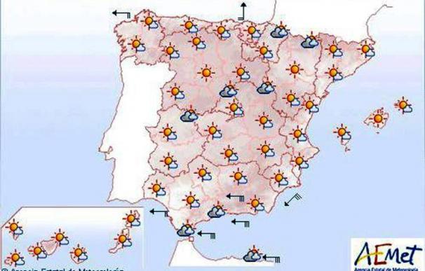 Mañana, viento fuerte con intervalos de muy fuerte en el litoral de Alborán y Cádiz