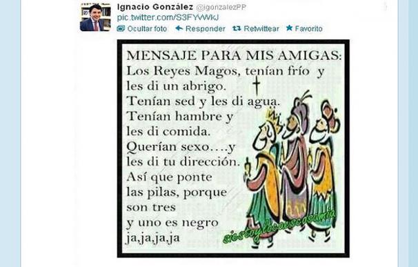 Ignacio González la lía parda en Twitter con un chiste navideño guarrete