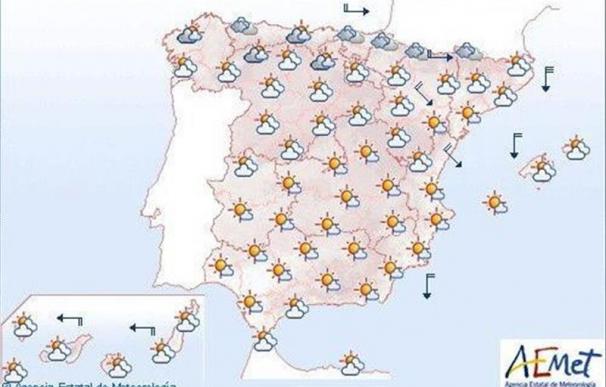 Vientos en Cantábrico, Pirineos, Girona, Baleares y Canarias