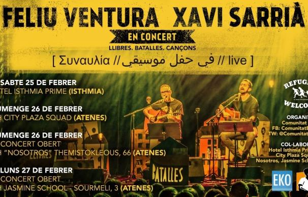 Feliu Ventura y Xavi Sarriá llevan su música a Grecia para los refugiados realojados en casas y hoteles