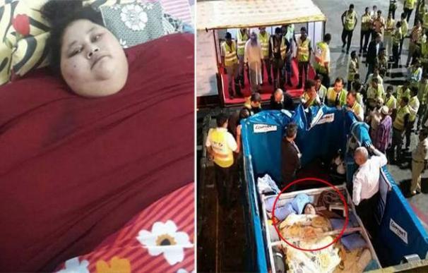 El espectacular traslado de la mujer más obesa del mundo para ser operada en India