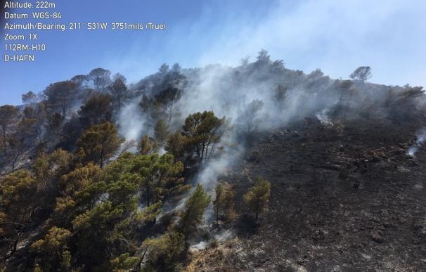 Estabilizado el incendio forestal declarado en Portmán (La Unión)