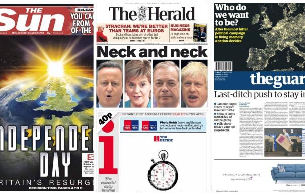 La prensa británica se posiciona e insta a sus lectores a votar a favor o en contra del 'Brexit'