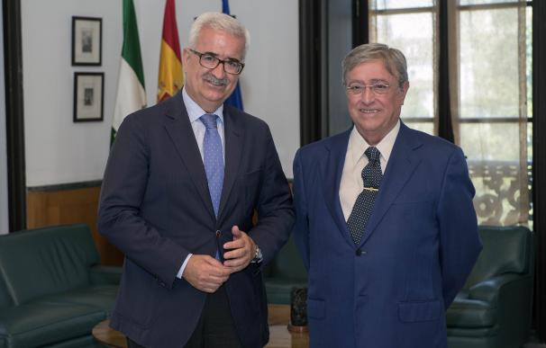 Jiménez Barrios recibe al representante del Poder Judicial en Andalucía Occidental y Ceuta, Antonio Moreno Andrade