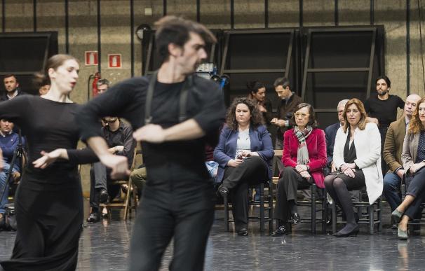 Susana Díaz asiste al ensayo del nuevo montaje que el Ballet Flamenco de Andalucía estrenará en el Festival de Jerez