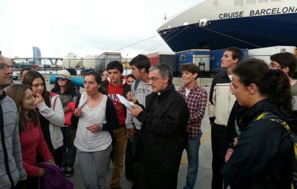 Más de medio millar de peregrinos llegan a Roma en ferry desde Barcelona para acudir a la ceremonia
