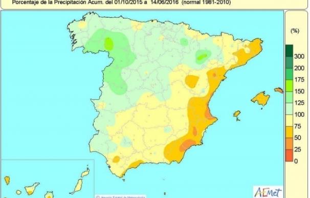 Las lluvias acumuladas desde octubre superan en un 3% el valor normal en el conjunto de España